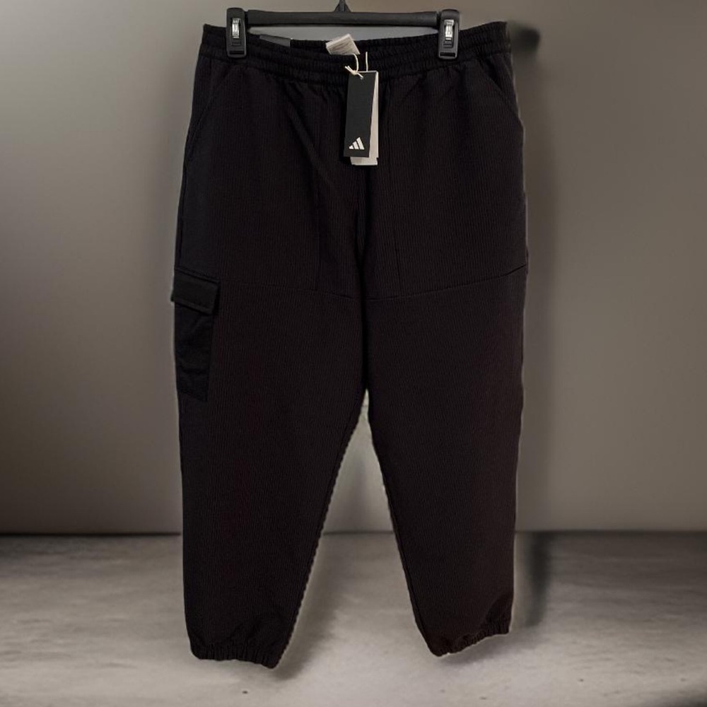 adidas Black Track Pants with Relaxed Fit and Elastic Waistband